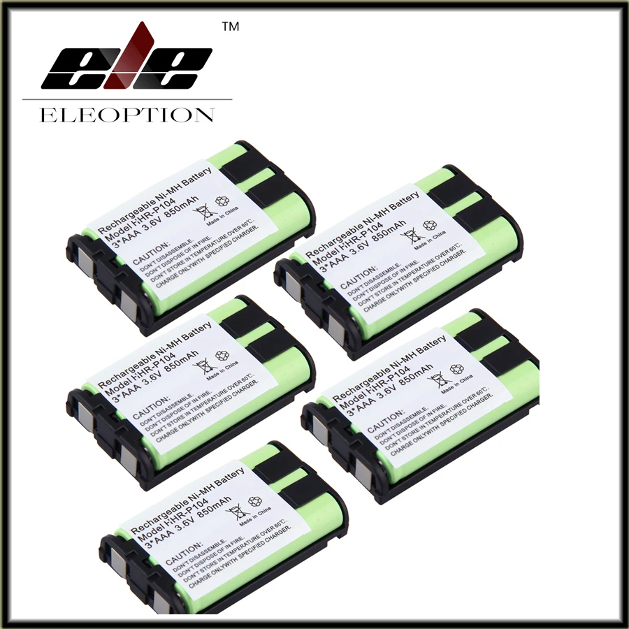 5pcs Ni MH 850mAh 3.6V Eleoption Home Phone Battery For Panasonic
