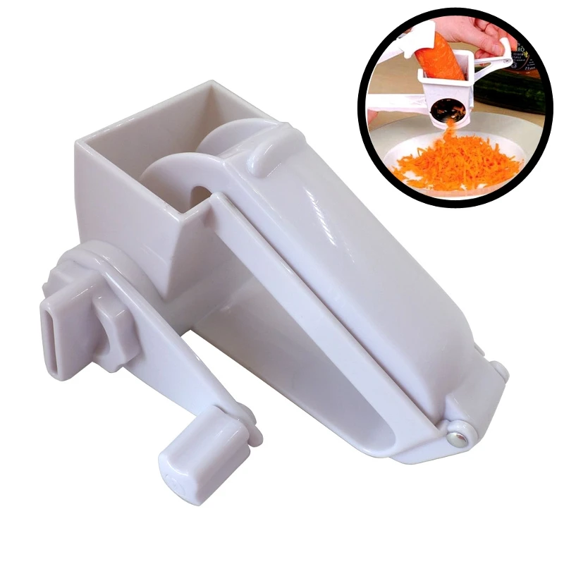 Plastic Hand Cranked Cheese Grater Rotary Ginger Garlic Slicer Grater for Chocolate Cheese Home