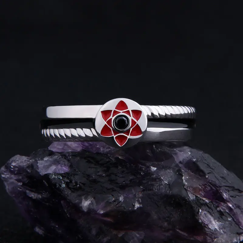 Аниме Наруто Uchiha Sasuke кольцо калейдоскоп Шаринган косплей подарок 925 пробы
