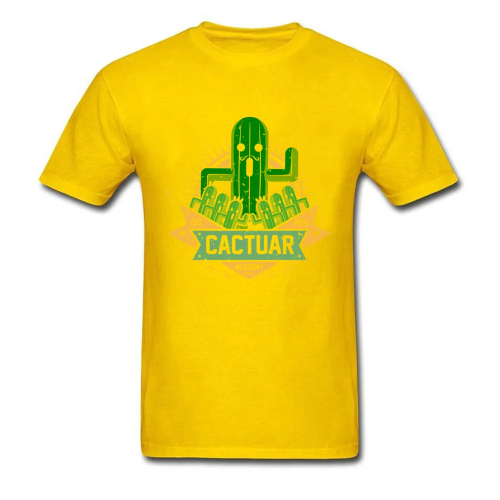 Round Neck cactuar academy 9072 Pure Cotton Mens Top T-shirts Casual Short Sleeve Tops & Tees Latest Party Tee Shirt cactuar academy 9072 yellow