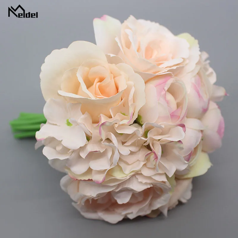 wedding bouquet roses peony artificial flowers  (3)
