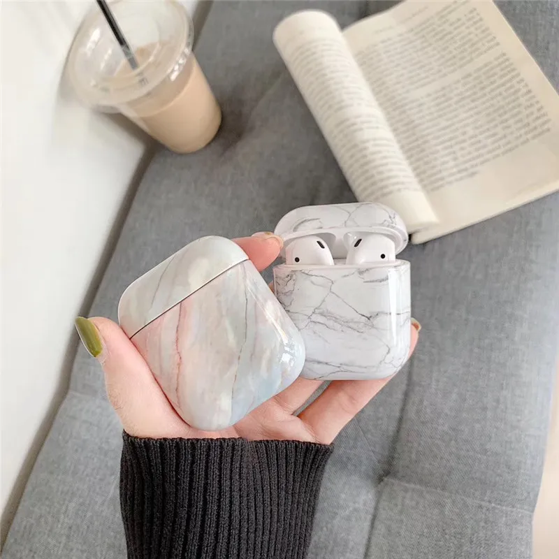 Hessy Luxury Marble Protective Cover Case for Apple Airpods 1:1 Bluetooth Earphone Charge Box Cases Skin Accessories | Мобильные