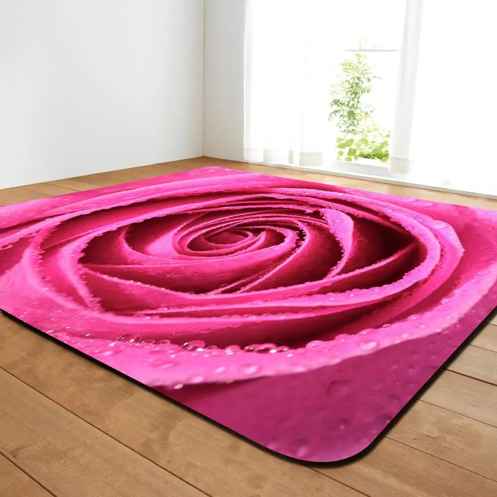 3D принтом розы подарок ко Дню Святого Валентина большая площадь ковры для Гостиная дома Украшения в спальню ковер Ванная комната-коврик ковры