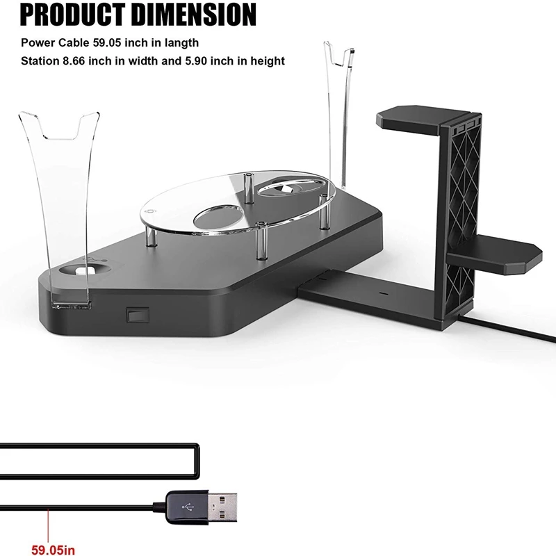 AMVR двойное зарядное устройство Магнитная зарядная станция/подставка, поддержка обновления прошивки для Htc Vive или профессиональная гарнитура и контроллер