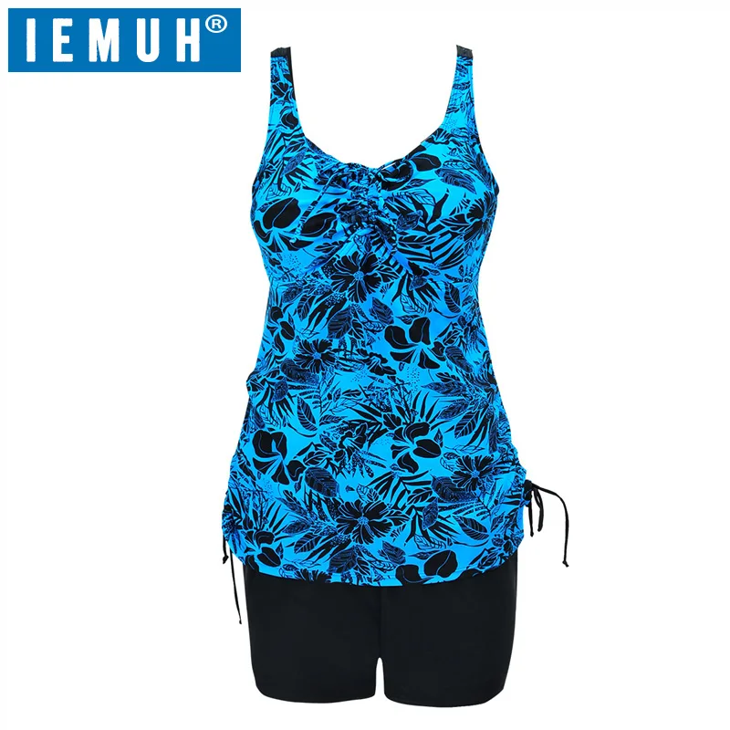 Новый Цельный купальник IEMUH женское платье большого размера 6XL 10XL Цветочный