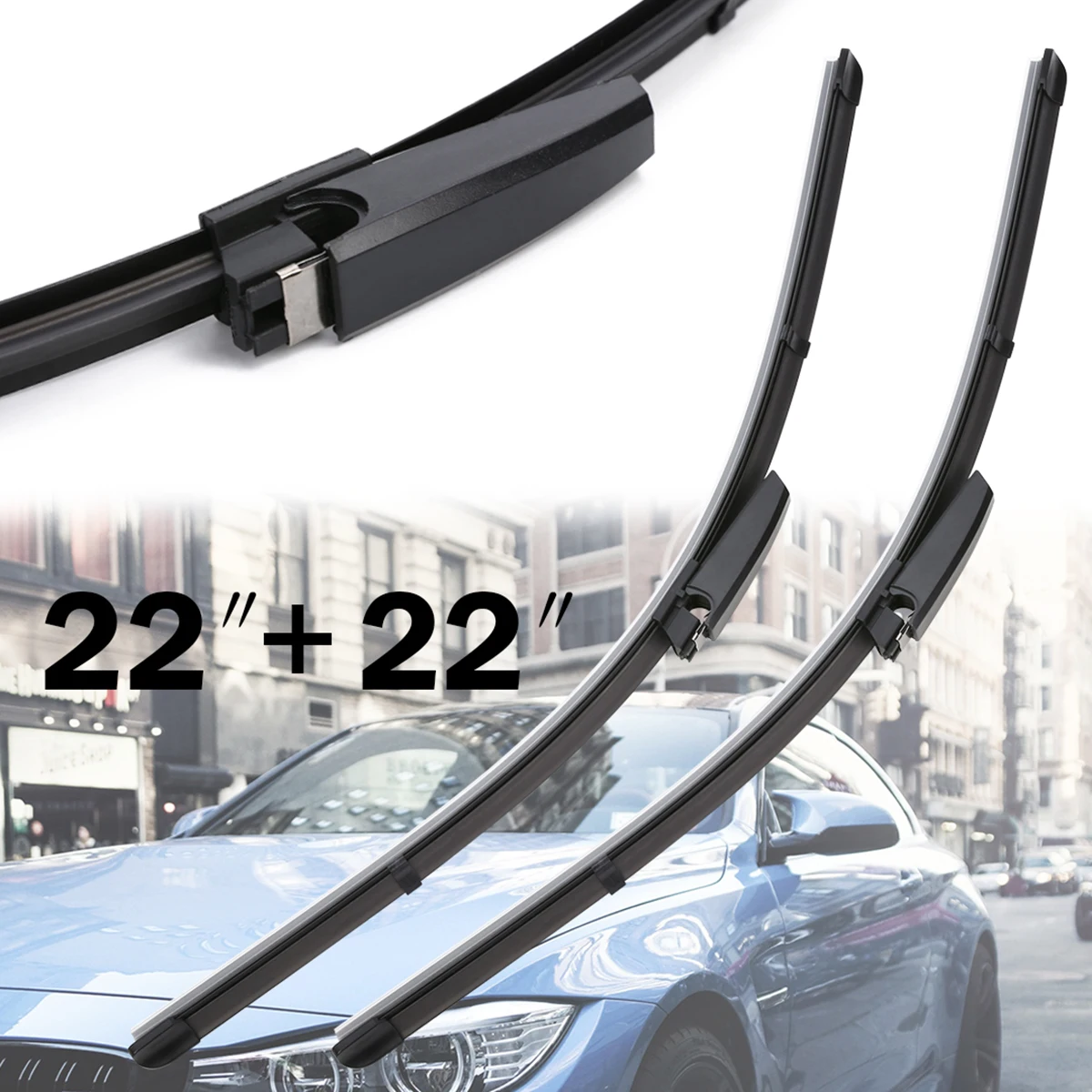 

1pair 22" Front Window Windshield Wiper Blade High Grade Natural Rubber For Audi A4 B6 B7 S4 RS4 A6 C5