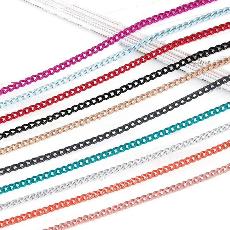 

1pc 1m Colorful Chain Nail Metal Decoration of Manicure White Nails Studs Charming 3D DIY Nail Art Deisgns