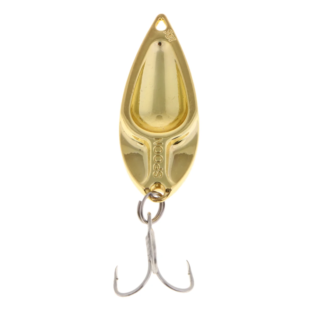 Metal Spoon Fishing Lures 15g Baits Treble Hook Fishing Tackle for Trout Bass Pike Walleye Salmon