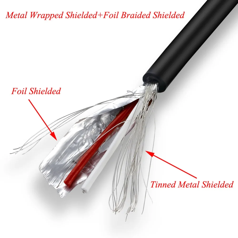 Bochara 3.5mm Stereo Jack Male to 2RCA Male Audio Cable Foil+Braided Shielded For Speakers Amplifier 1.8m 3m 5m 10m 15m 20m Bochara 3.5mm Stereo Jack Male to 2RCA Male Audio Cable Foil+Braided Shielded For Speakers Amplifier 1.8m 3m 5m 10m 15m 20m