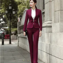 Модные винные официальные костюмы, дизайнерские профессиональные брючные костюмы с пиджаком и брюками для женщин, Офисная Рабочая одежда, блейзеры, комплекты