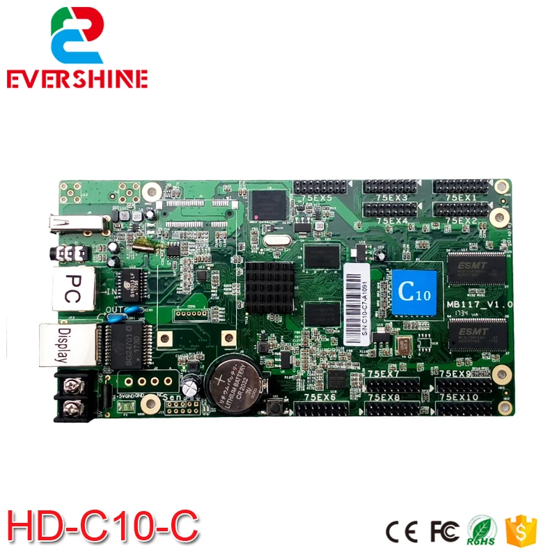 

2018 New Design High Cost-effective C10 HD-C10-C Full color RGB Asynchronous LED Display Controller Card Include 10xHUB75 Port