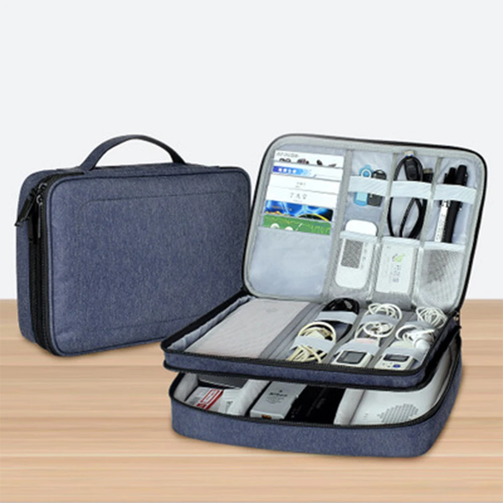 

Nylon waterproof Portable Multi-functional Digital Storage Bag Electronic Accessories Travel Organizer Bag Data Cable Organizer