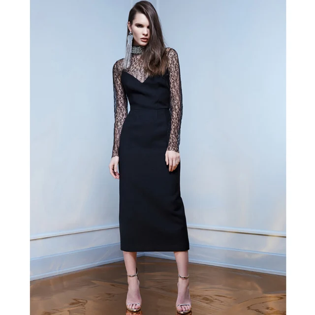 See Through Black Lace Patchwork Y Party Dress Dinner Dresses For See Through Black Lace Patchwork Y Party Dress Dinner Dresses For Women Rockabilly Beaded Stand Collar