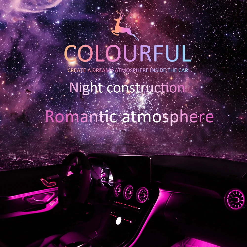 Автомобильные RGB светодиодный цветные декоративные атмосферные лампы красочные