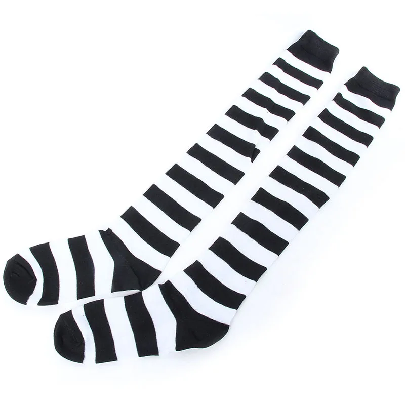 Hot Thigh High Sexy Cotton Socks Women's Striped Over Knee Girl Lady Sock