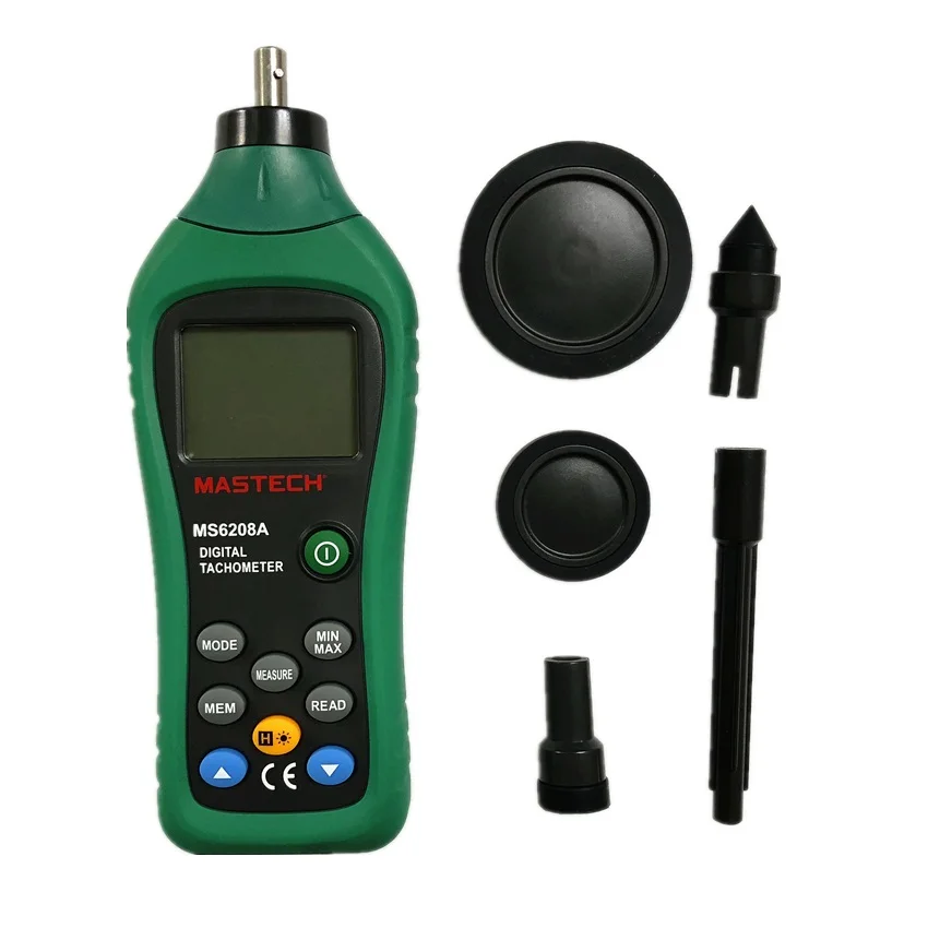 Цифровой тахометр MASTECH MS6208A ЖК дисплей с подсветкой и вращением 50 19999 ОБ/мин