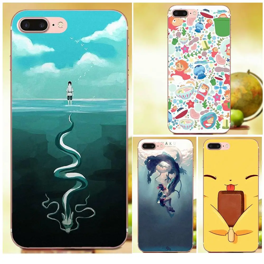 Kawaii Ghibli Doodle Мягкие силиконовые ТПУ прозрачные лучшие чехлы для Apple iPhone 4 4S 5 5C 5S SE 6 6S