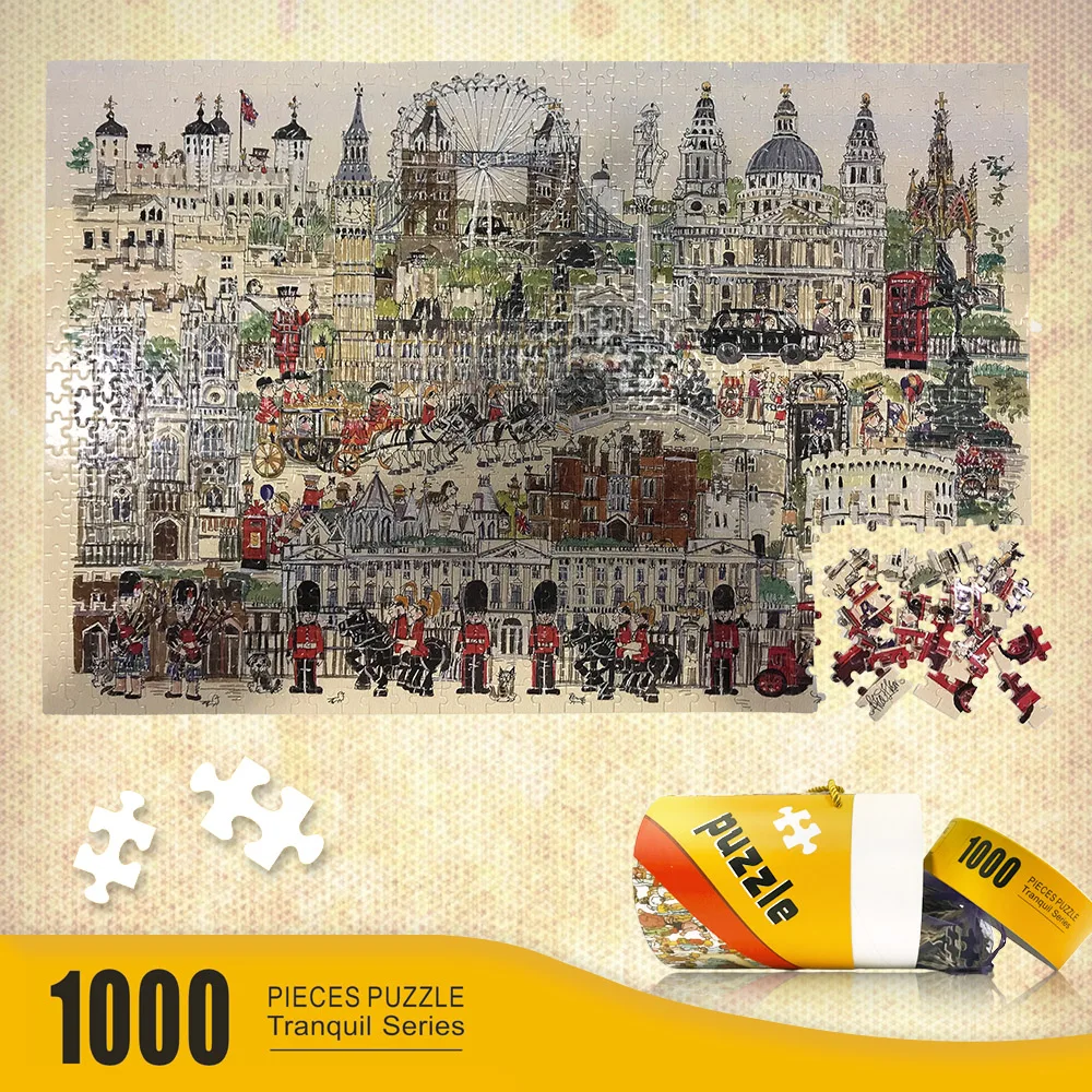 Пазлы из чистого экологичного дерева 1000 шт. для взрослых вечеринки игры детей