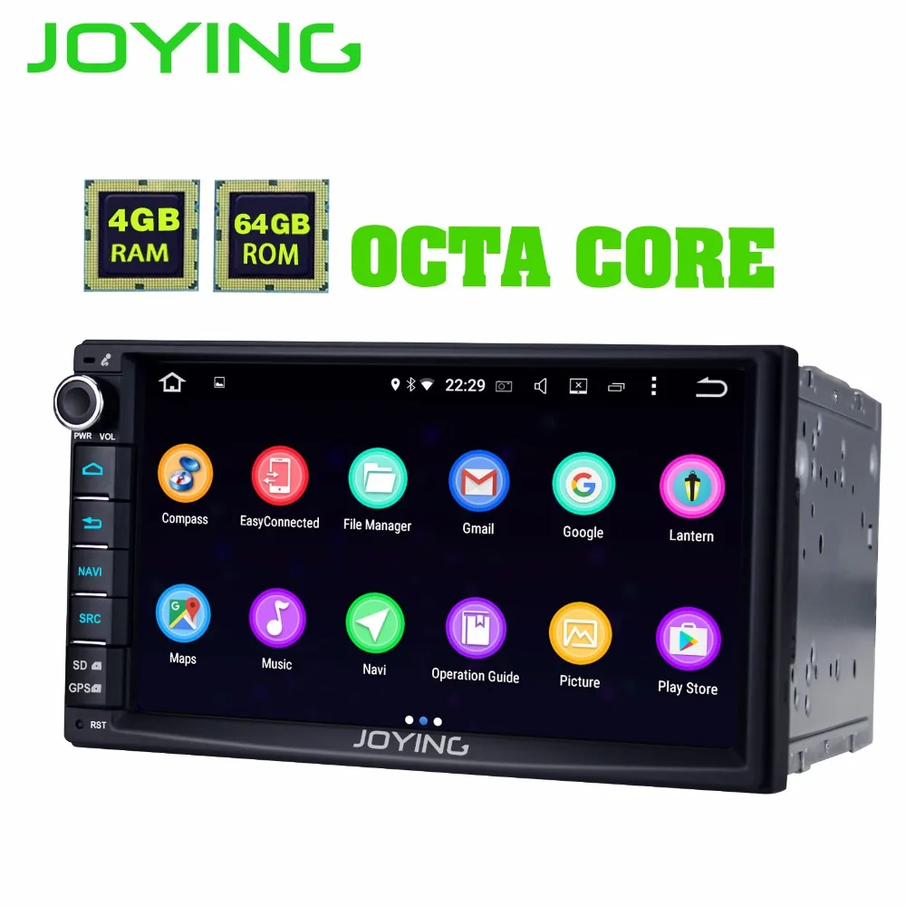 JOYING 2 Din Android 8.1.0 Car Stereo Autoradio 7'' 4GB RAM 64GB ROM Octa Core HD screen Cassette Radio carplay DSP video output