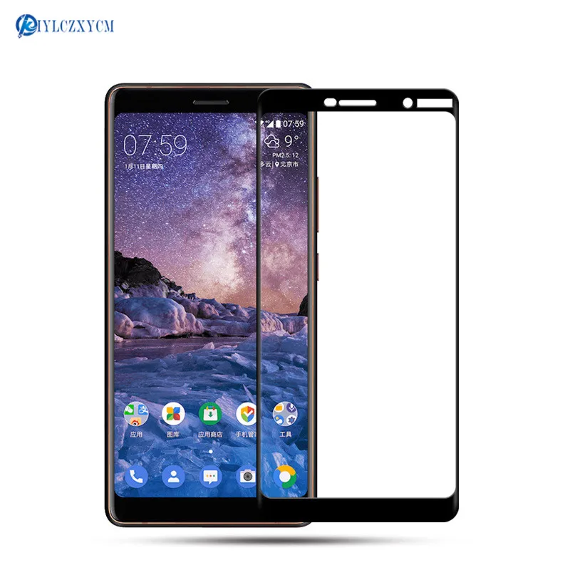 KIYLCZXYCM для Nokia 7 Plus жесткий диск 2.5D 9h Arc край Полный Экран протектор Закаленное