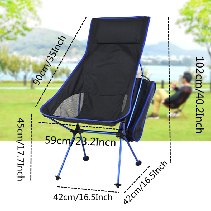 VILEAD 4 цвета портативный удлиненный стул для кемпинга алюминиевый складной Сверхлегкий стул для пикника и рыбалки открытый складной стул 53*35*67 см