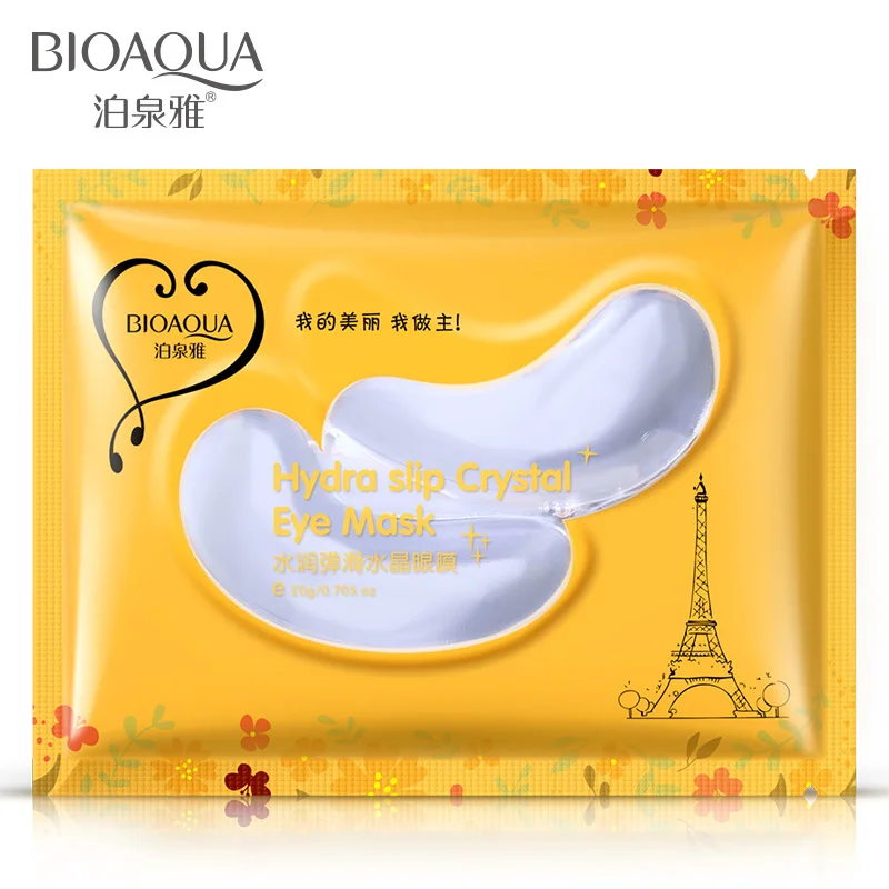 

10pcs=5pairs Hot sale BIOAQUA Crystal Collagen Eye Mask Sticker anti-aging anti-puffiness dark circles moisturizing eye care