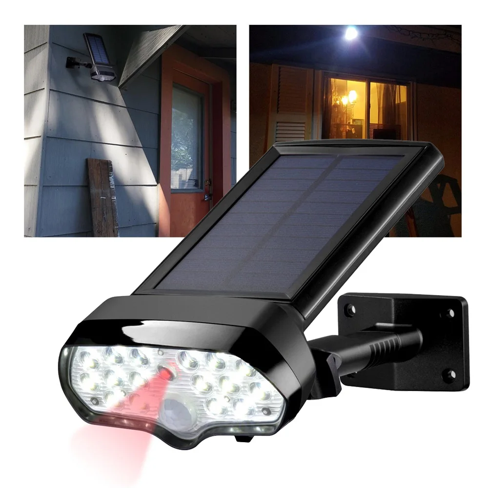 

LED Solar Lamp Waterproof Spotlights For Outdoor PIR Motion Sensor Light LED Wall Lamp Shark Path Garden Decoration Solar Lights
