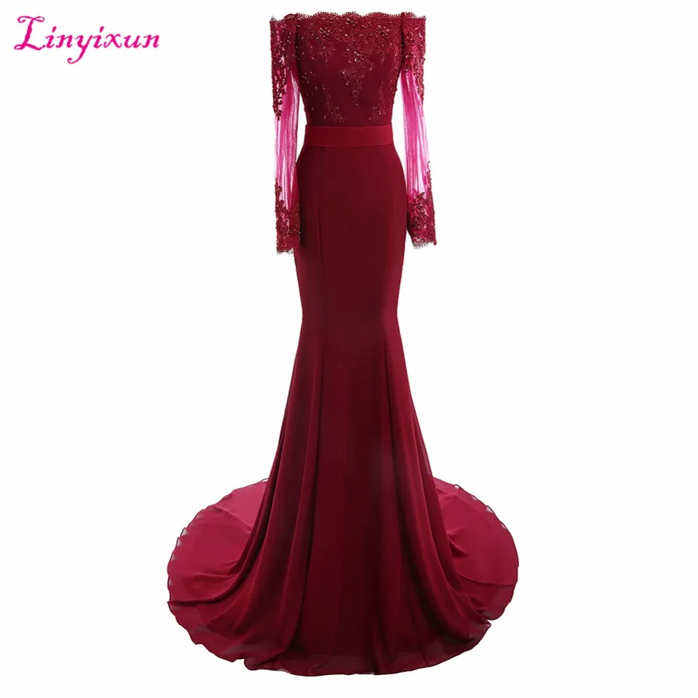 Long Sleeve Maroon Bridesmaids Dresses