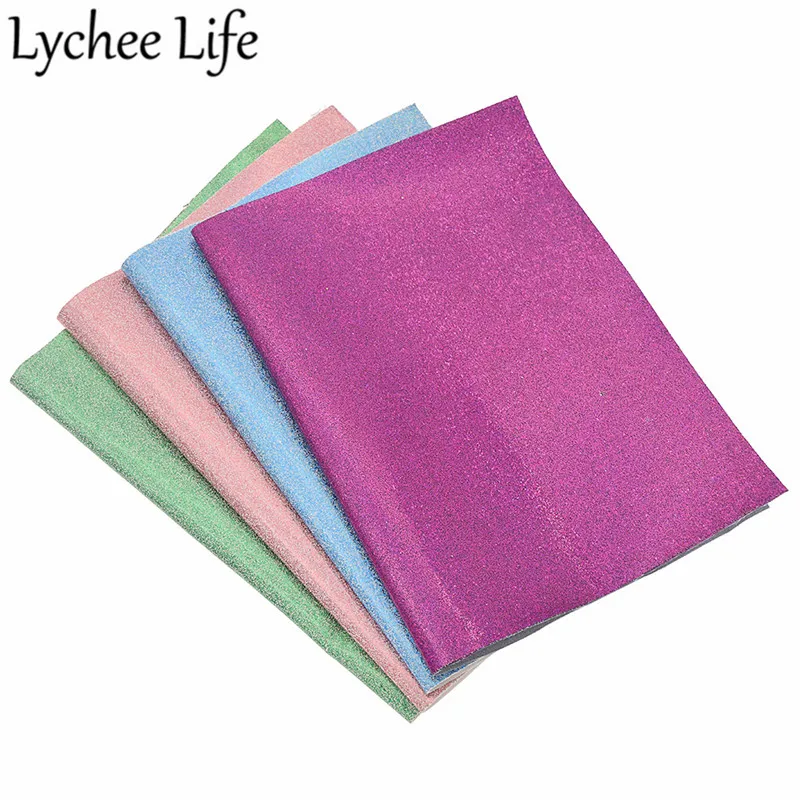 Lychee Life цветная лазерная кожаная ткань PU Переливающаяся лакированная Ткань DIY Современная домашняя одежда текстиль швейная ткань аксессуары