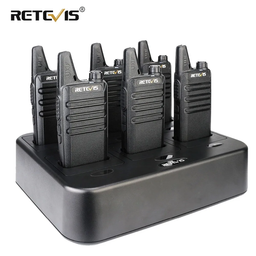 

6 pcs RETEVIS RT22 Walkie Talkies CTCSS&DCS VOX Two Way Radio+Six Way Charger Squelch Mini Transceiver for hotels/restaurants