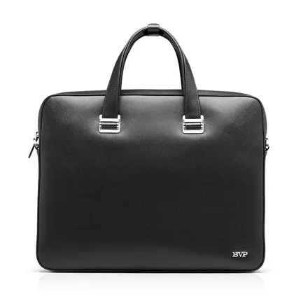 Мужской портфель BVP из натуральной кожи на молнии|leather laptop bag|genuine leather baglaptop bag |