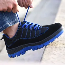 Защитная обувь со стальным носком, обувь для мужчин, Рабочая обувь, Мужская дышащая сетка, Размер 12, износостойкая обувь GXZ523