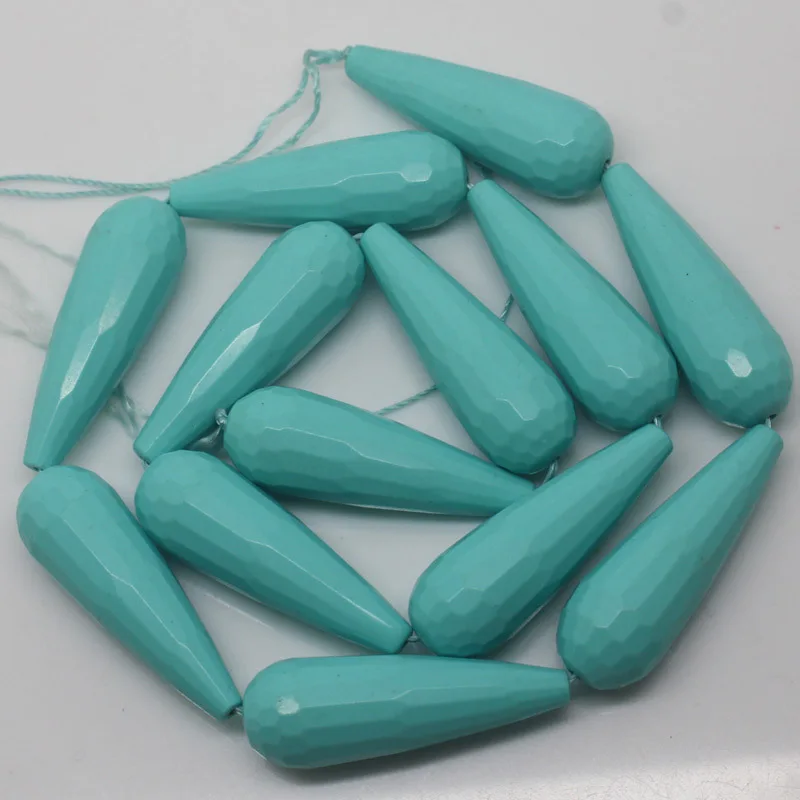 

Mini. order is $7!10x30mm Faceted Manmade German Turquoises Teardrop Raindrop Heart Beads 15''