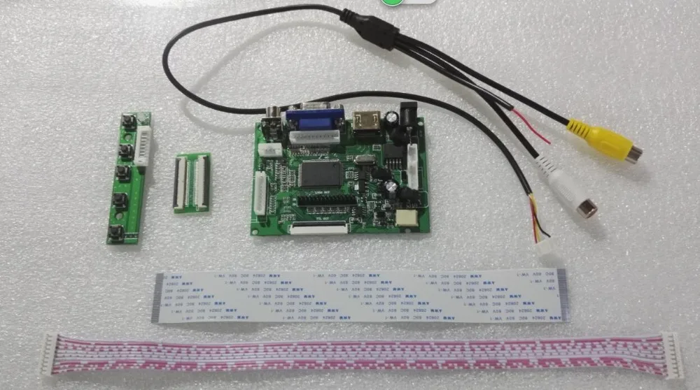 Универсальная плата контроллера VGA 2AV 50PIN TTL LVDS модуль монитора для Raspberry PI LCD AT090TN10