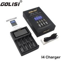 GOLISI I4 Смарт зарядное устройство для 18650 20700 26650 литий-ионная Ni-MH Ni-Cd AA AAA зарядное устройство для аккумулятора США ЕС разъем