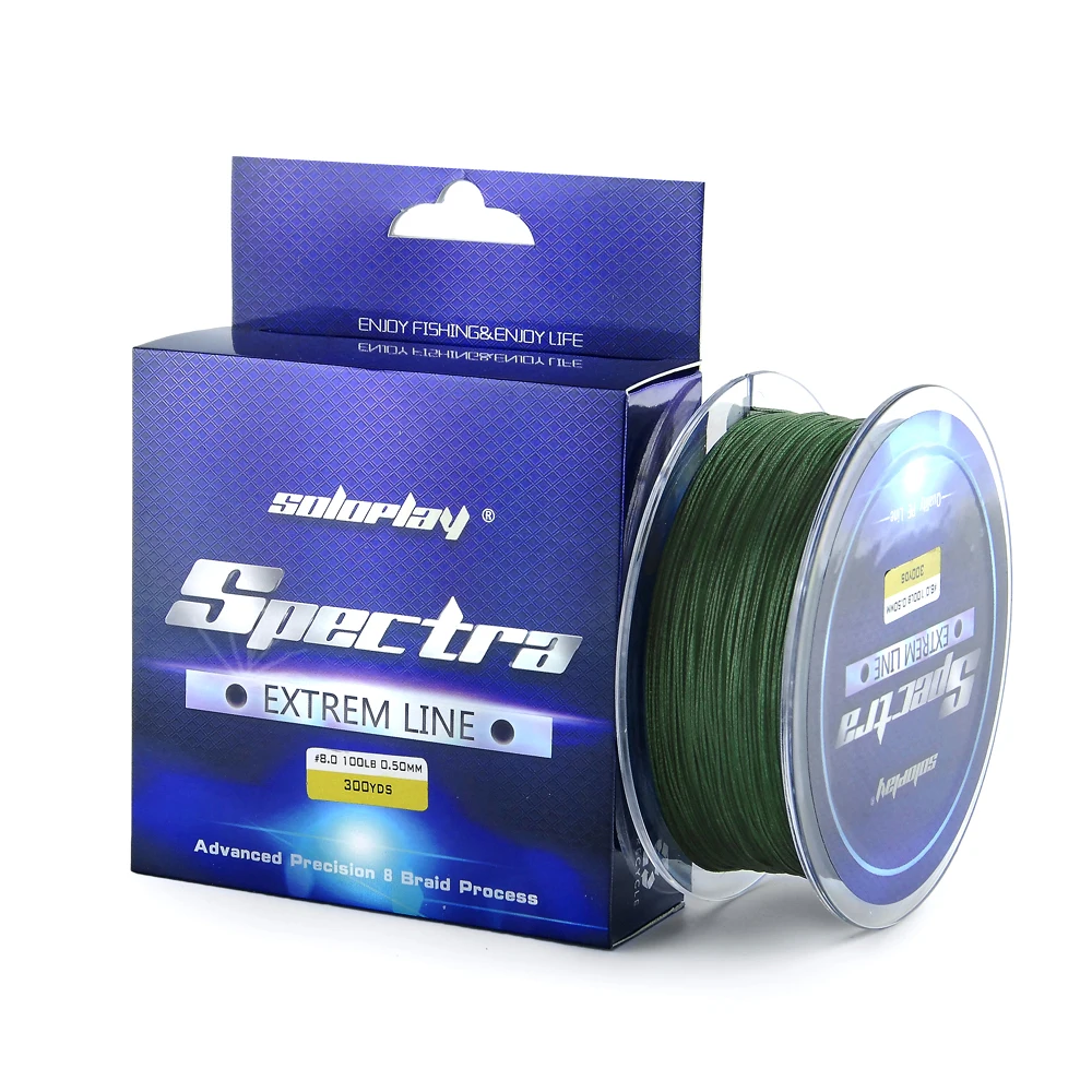 Best HOT!SOLOPLAY 8X Braid Line 300Yds 274m 20 100LB 8 Strands Super Strong Braided Fishing Line for Sea softwater carp Fishing line