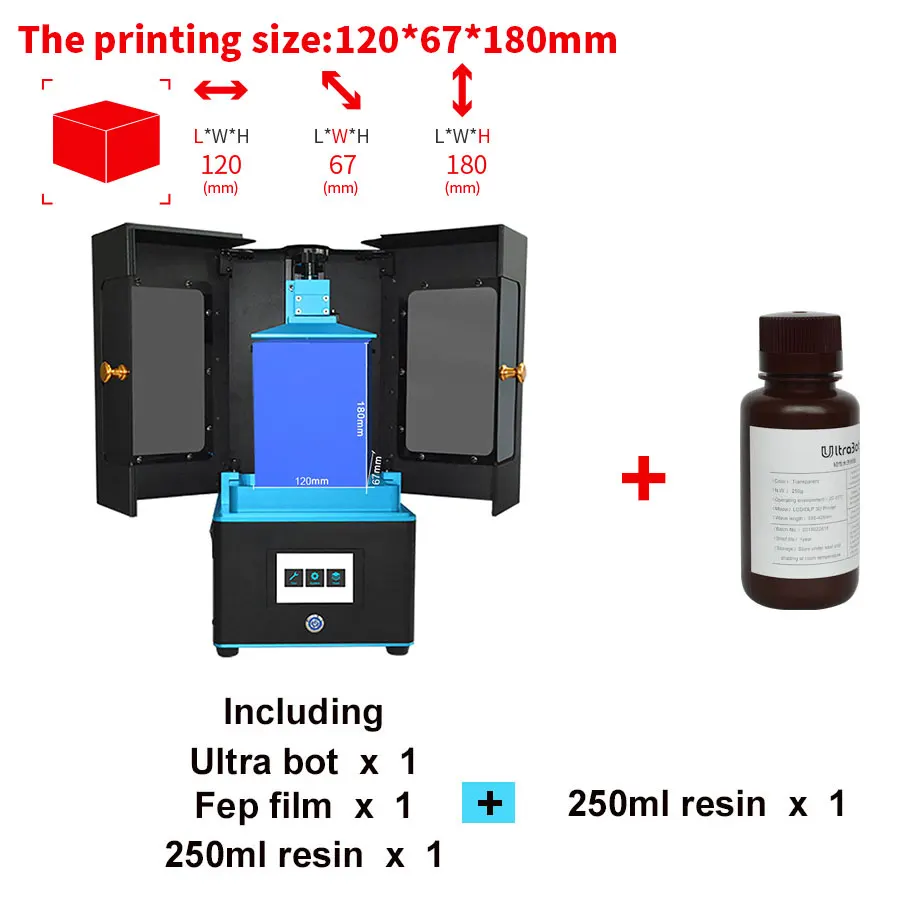 Ультработ DLP/lcd 3d принтер размера плюс UV lcd Собранный 2K экран Off-Line Print Impresora 3d Drucker Impressora UV смола - Цвет: Package2