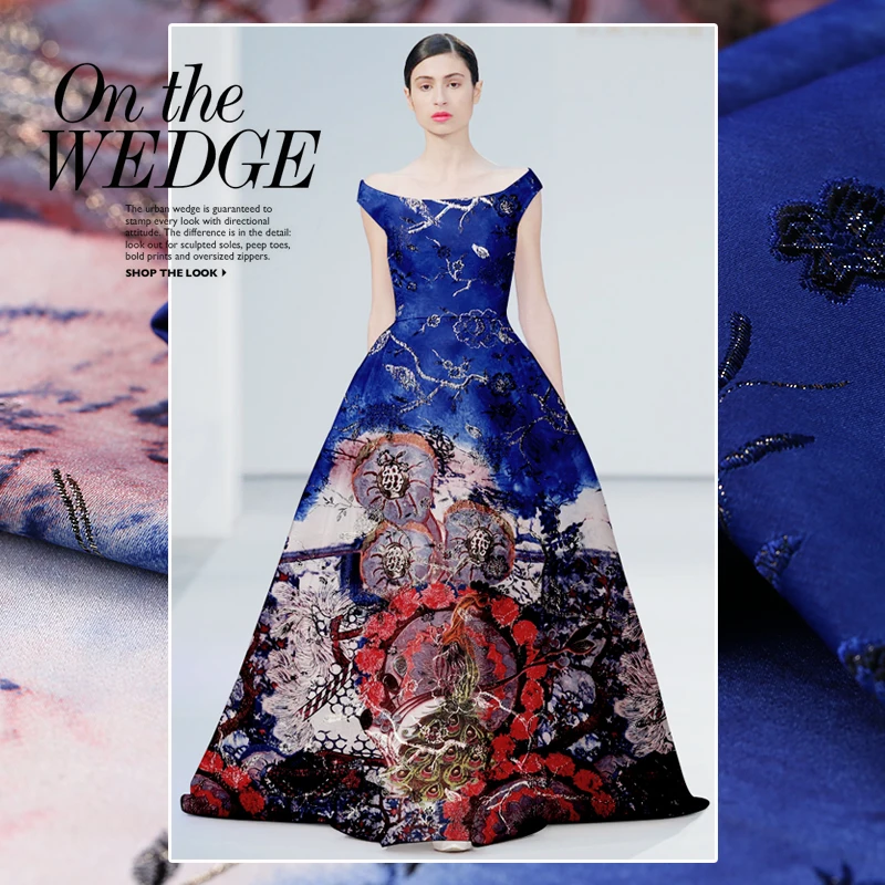 

French imported print jacquard fabric for dress coat brocade fabrics christmas tissu au metre telas patchwork tissu fabrics DIY