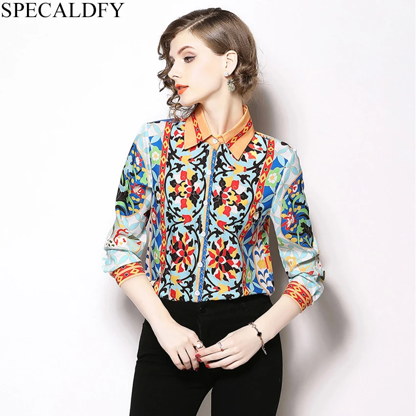 

2018 Designer Runway Tops 2018 Women High Quality Fashion Autumn Blouse Women Long Sleeve Elegant Shirts Ladies Office Shirt