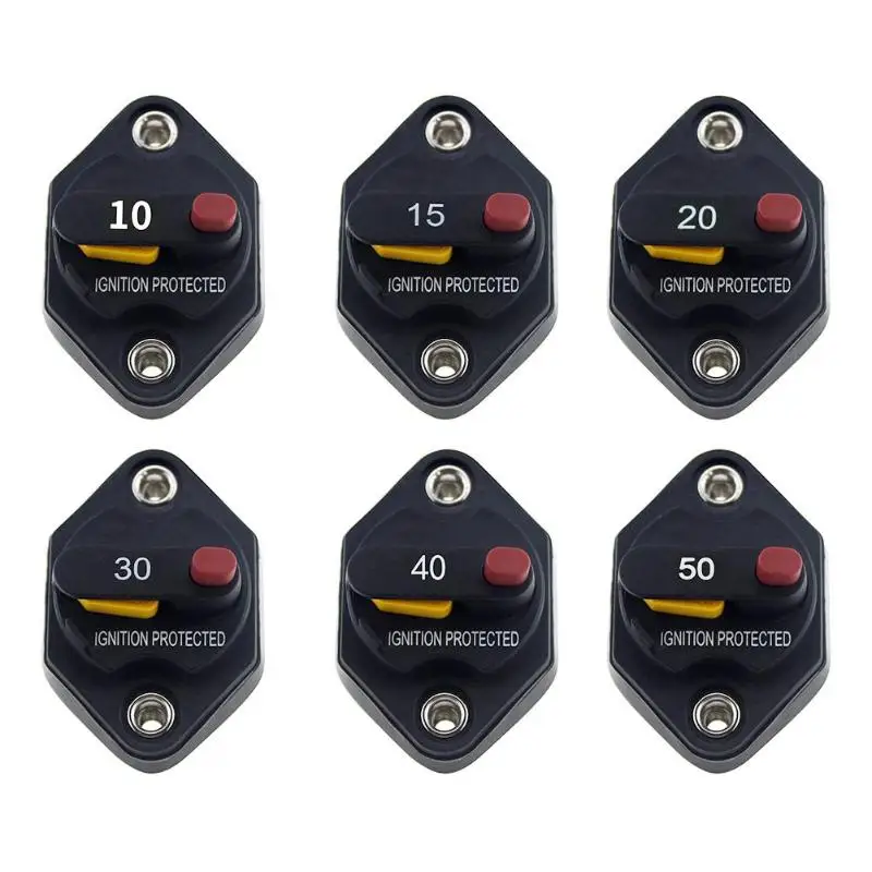 

VODOOL 10/15/20/30/40/50A DC 32V Car Truck Marine RV Manual Reset Circuit Breaker Switch Fuse Ignition Protected IP67 Waterproof