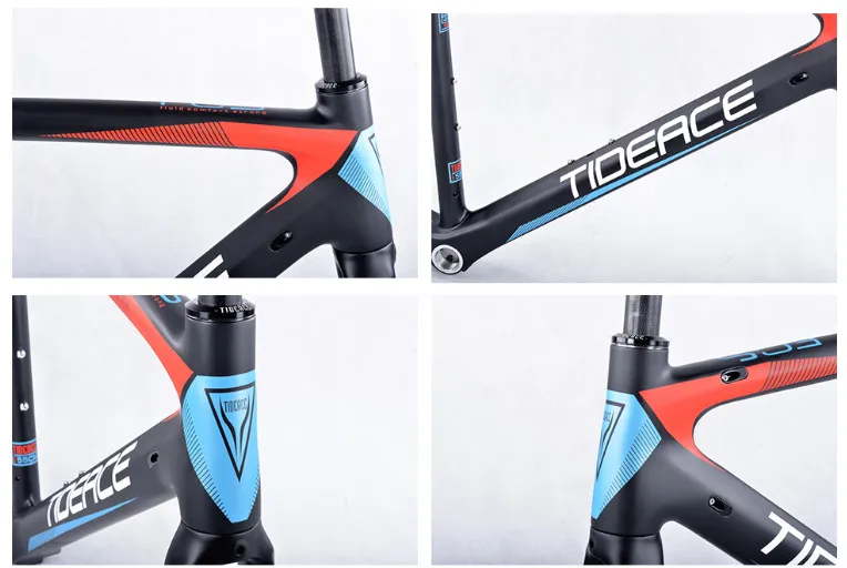 Perfect 2017-2018 Tideace aero Cadre Route Frameset Made in China Carbon Fiber Road Bike Frame Bicycle Frame 50/53/55cm 6