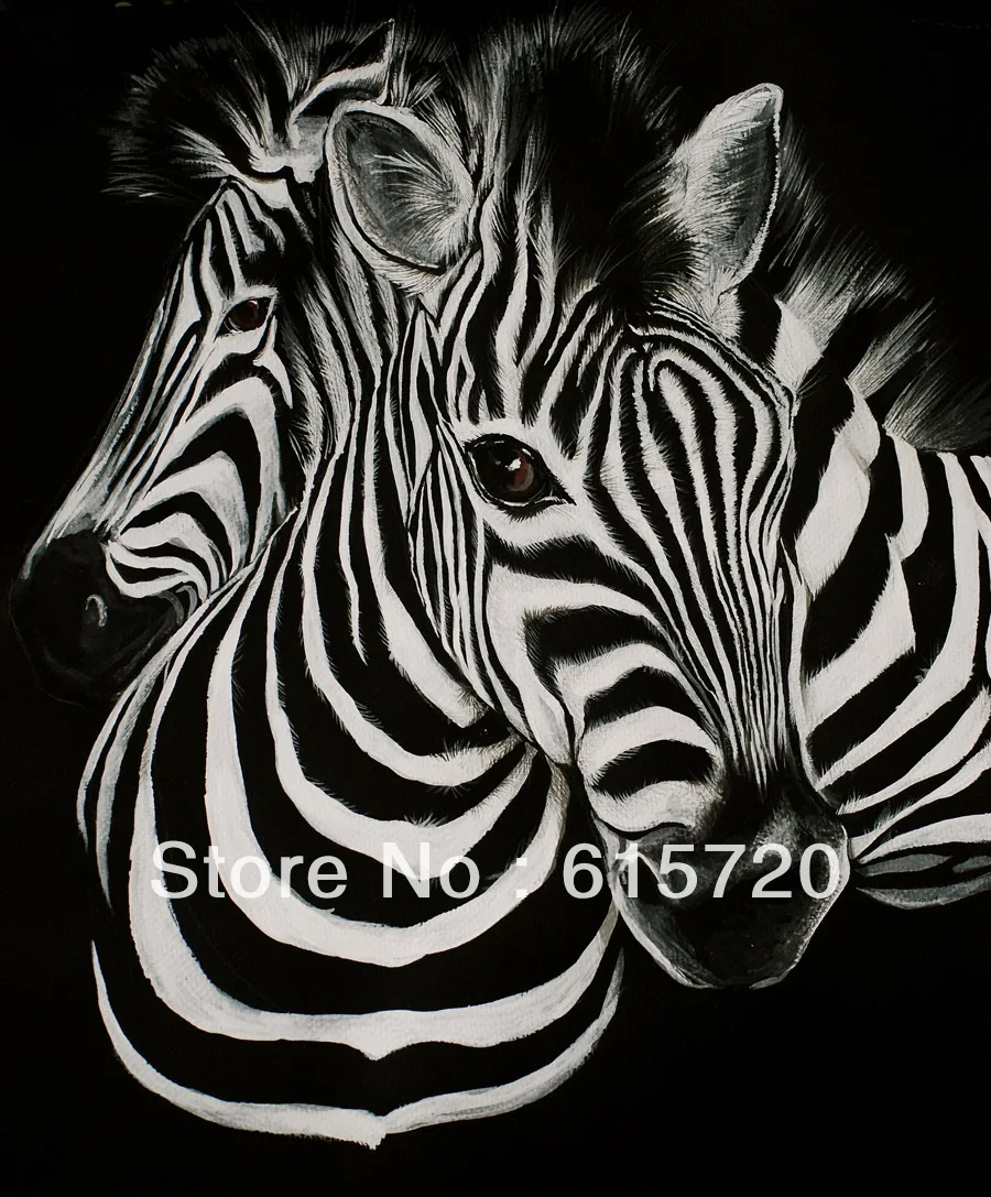 zebra stripes Animal oil painting picture Art Giclee print on canvas