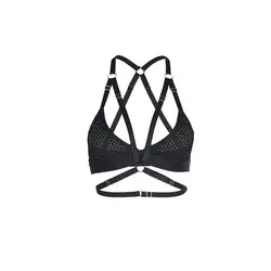 Для женщин бюстгальтер Intimates сексуальный Bralettes сплошной цвет сетки выдалбливать Нижнее белье Женские Бесшовные 3/4 чашки дышащий