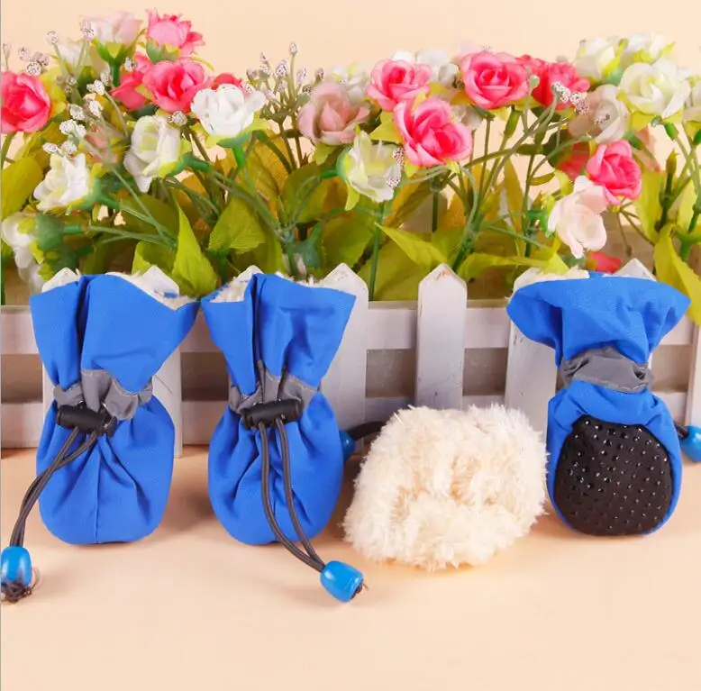 

Winter Warm Dog Shoes Anti-slip Pet Shoes for Small Dogs Cats Chihuahua Yorkie Thick Snow Dog Boots Socks 4pcs