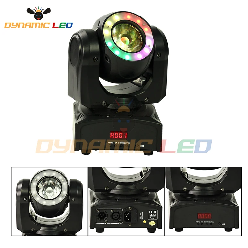 

1pc Mini 60w Beam Led Moving Head Light RGBW With Halo Effect Led Dmx Control Stage Light For Dj Disco Bar