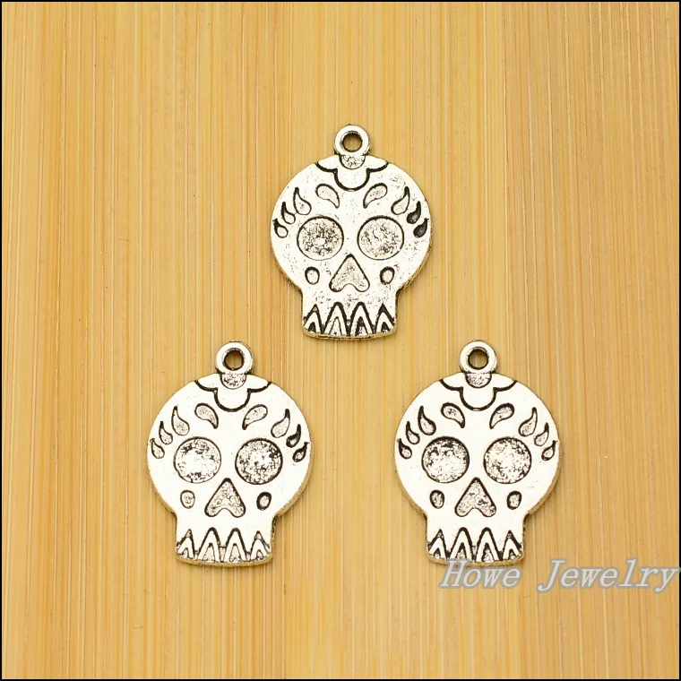 

65 pcs Vintage Charms Skull Pendant Antique silver Fit Bracelets Necklace DIY Metal Jewelry Making