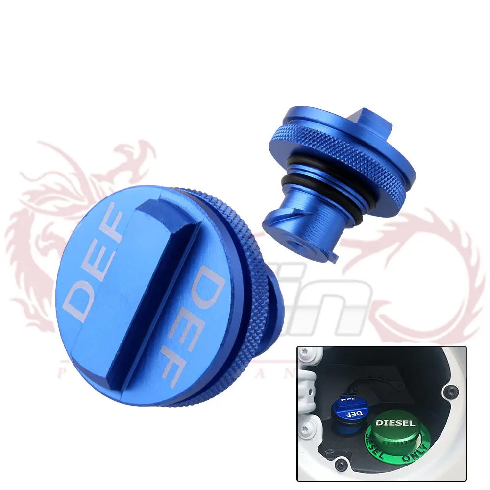 Blue DEF Cap Billet Aluminum Fuel Cap Truck Permanent for 2013