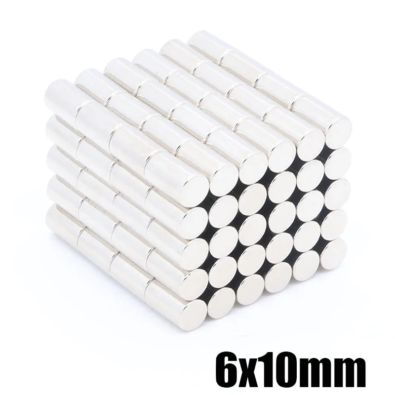 100pcs Super Strong Round Cylinder Disc 2 x10mm Rare Earth Neodymium N35 Magnets