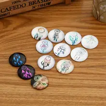 50 шт. смешанный цвет Ловец снов узор мозаика напечатанное стекло полукруглый Ремесла стеклянная мозаика для изготовления ювелирных изделий