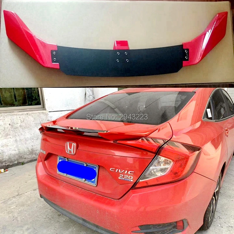 

Car Styling ABS Plastic Unpainted Color Rear Roof Spoiler Trunk Boot Lip Wing For Honda Civic 10th Sedan Spoiler 2016-2019